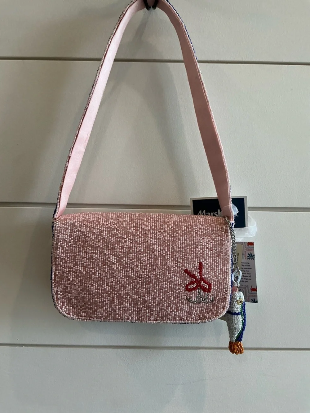 VIRAL Beaded Pink Sardine Pattern Shoulder Bag - Picture 4 of 4